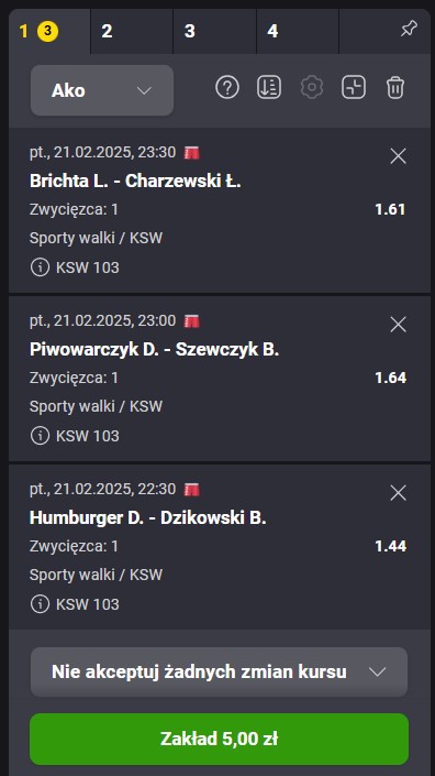 KSW 103 typy