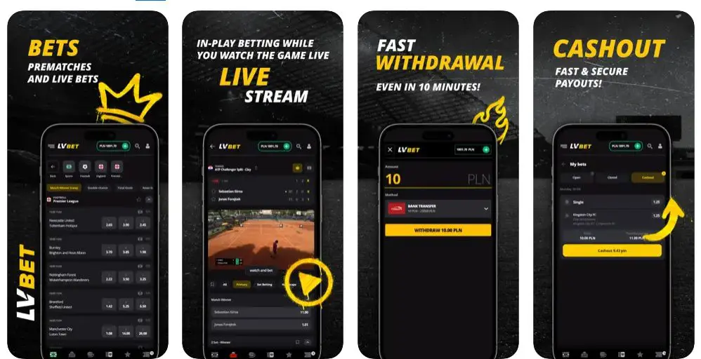 Aplikacji LV bet mobilna Funkcje Aplikacji LV bet