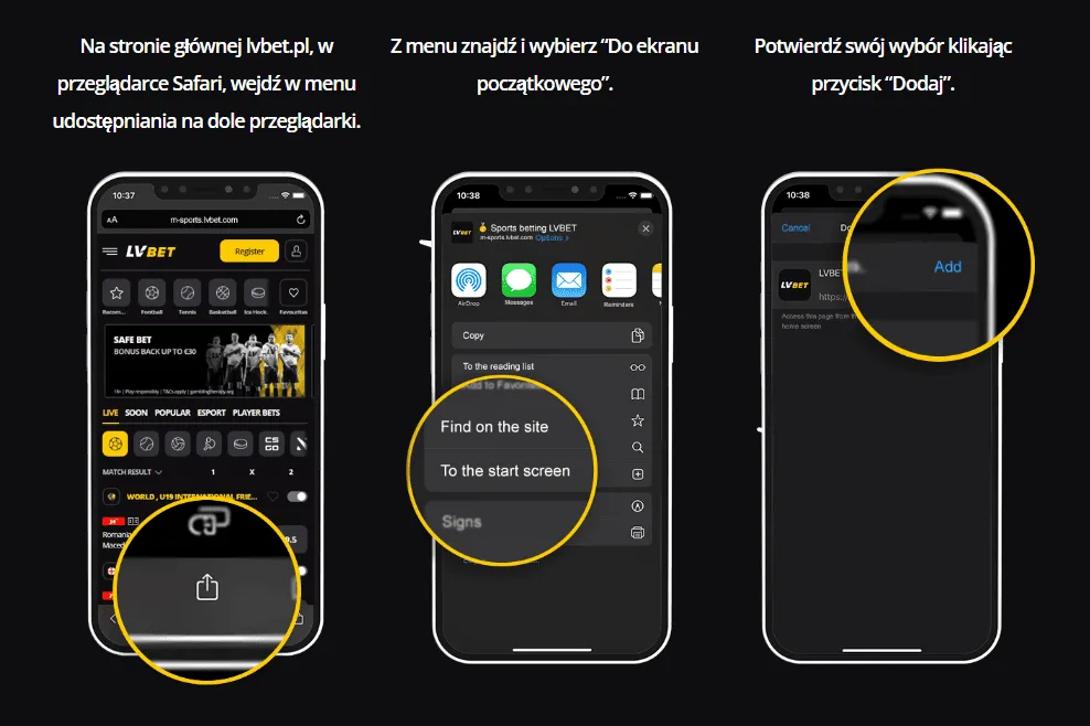 instalacja aplikacji LVBET na iOS