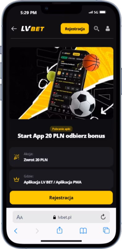 LVBET Aplikacja 20 zl bonus