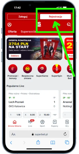 Superbet-rejestracja