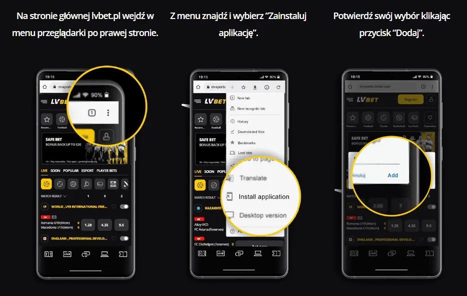 LVBET aplikacja Android