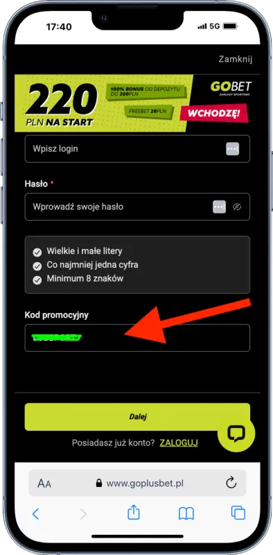 gobet-kod-promocyjny-Pole-wejsciowe
