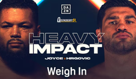 Джойс намного тяжелее Хрговича. Результаты и видео взвешивания в Манчестере
