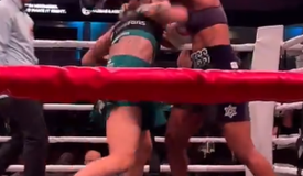 Пятая победа Крис Сайборг в боксе: видео  Пятая победа Крис Сайборг в боксе: видео