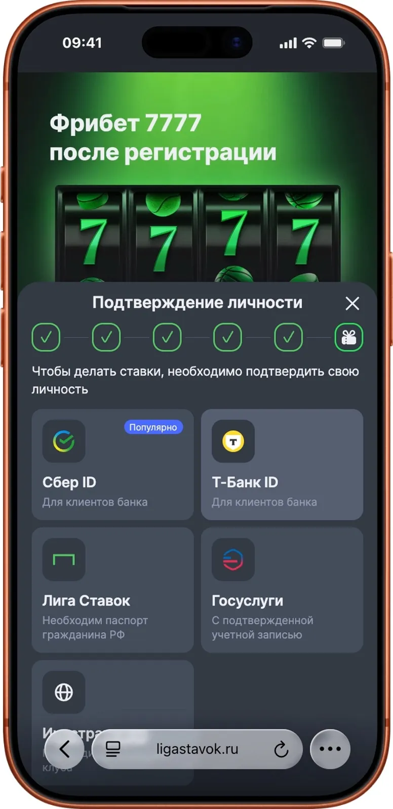 Выбор способа подтверждения линости