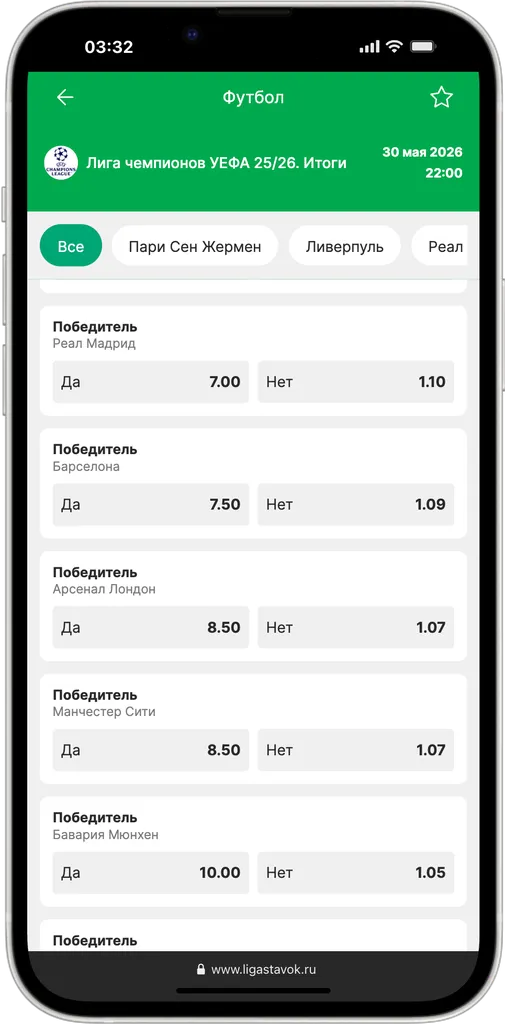 Лига Ставок линия на футбол