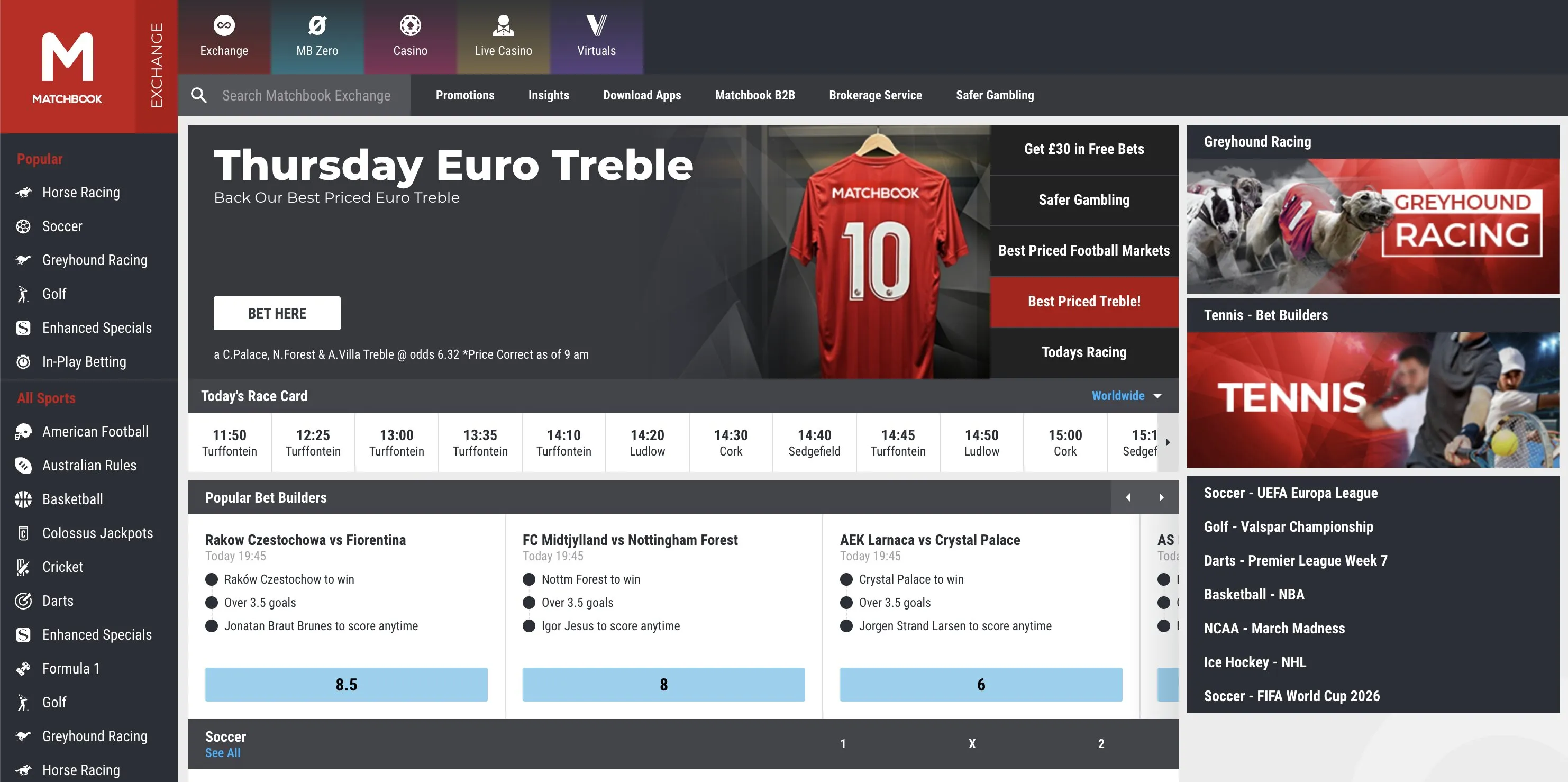 Matchbook биржа ставок