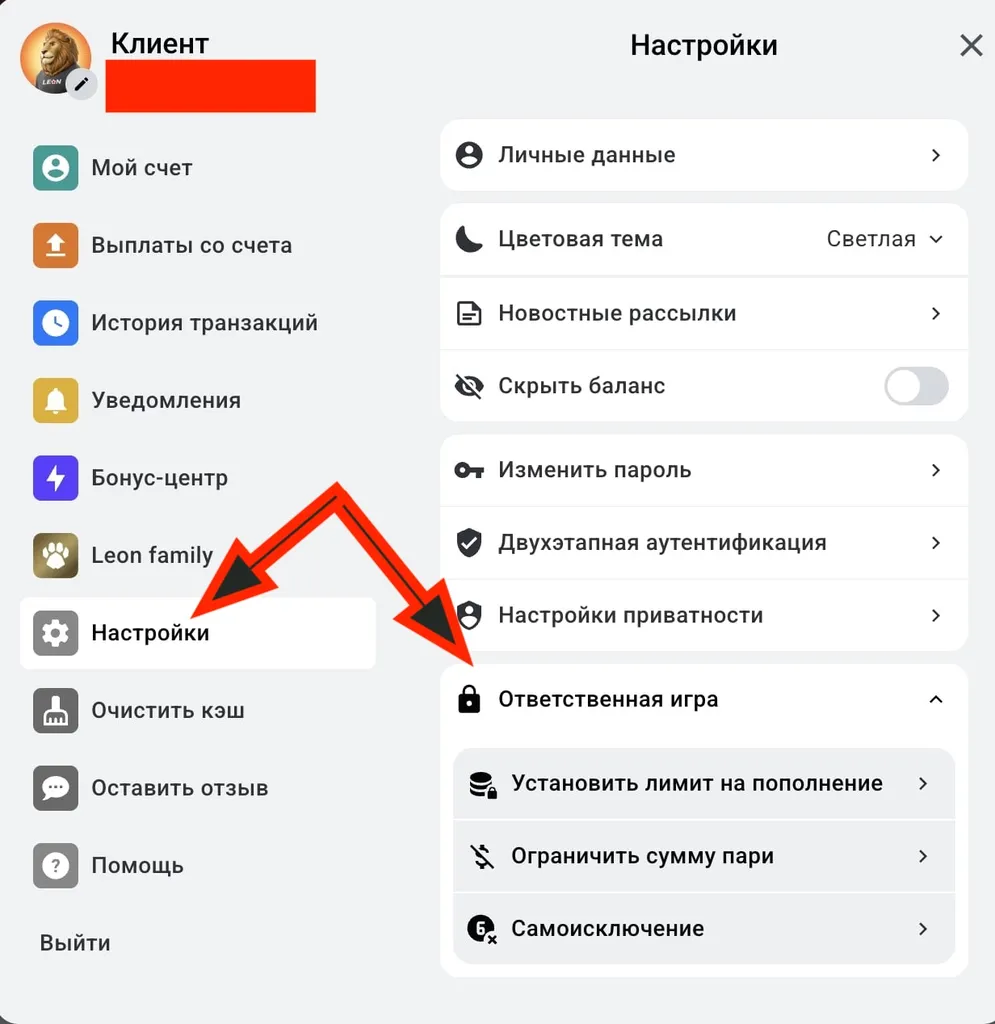 Инструменты ответственной игры в Леон
