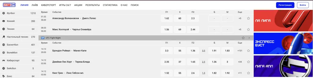 Линии БК Бет М