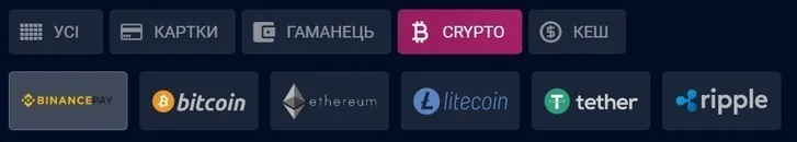 Крипто поповнення вбет