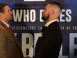 фото - Забавные «гляделки» Усика и Беллью в Манчестере: видео