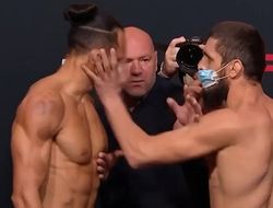 фото - Имадаев ударил соперника по лицу. Битвы взглядов перед UFC Fight Night 176: видео