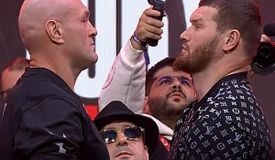 Финальная битва взглядов Фьюри и Махмудова перед боем: видео