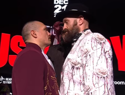 фото - Невероятно! Усик и Фьюри 10 минут бились взглядами перед реваншем: видео