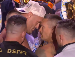 фото - Огонь! Усик и Фьюри провели финальную битву взглядов перед боем — видео