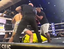 фото - Держите его семеро! Перри в преддверии боя с Полом избил человека-маскота: брутальное видео 