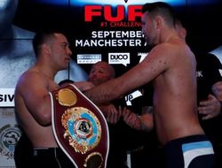 фото - Видео: как Фьюри спровоцировал потасовку на взвешивании с Паркером