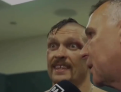 фото - «Тайсон, возвращайся!» Усик зовёт Фьюри на ринг из раздевалки — видео