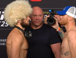 Взвешивание и битвы взглядов перед UFC 254: Хабиб–Гэтжи, Уиттакер–Каннонье, Волков–Харрис — видео