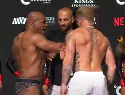 фото - Тайсон ударил Пола по лицу во время финальной битвы взглядов: видео