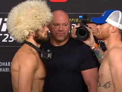 фото - Взвешивание и битвы взглядов перед UFC 254: Хабиб–Гэтжи, Уиттакер–Каннонье, Волков–Харрис — видео