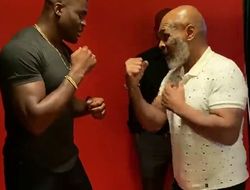 фото - Майк Тайсон показывает Нганну, как драться с Фьюри — видео