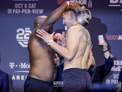 фото - Потасовка Александра Волкова и Деррика Льюиса на взвешивании: видео и фото