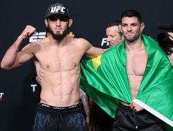 фото - Взвешивание Ислама Махачева и Тиаго Мойзеса перед UFC on ESPN 26: цифры, видео, битва взглядов