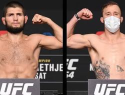 фото - Хабиб Нурмагомедов и Джастин Гэтжи сделали вес перед боем на UFC 254 — видео