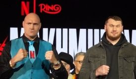 Фьюри и Махмудов лицом к лицу: видео первой битвы взглядов