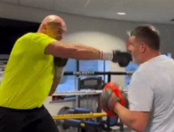 фото - Фьюри готовится к бою с Усиком: смотрите видео работы на лапах