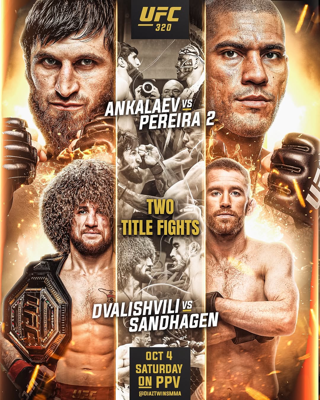 Полный кард UFC 320: Магомед Анкалаев – Алекс Перейра 2. Все бои шоу 5 октября в Лас-Вегасе