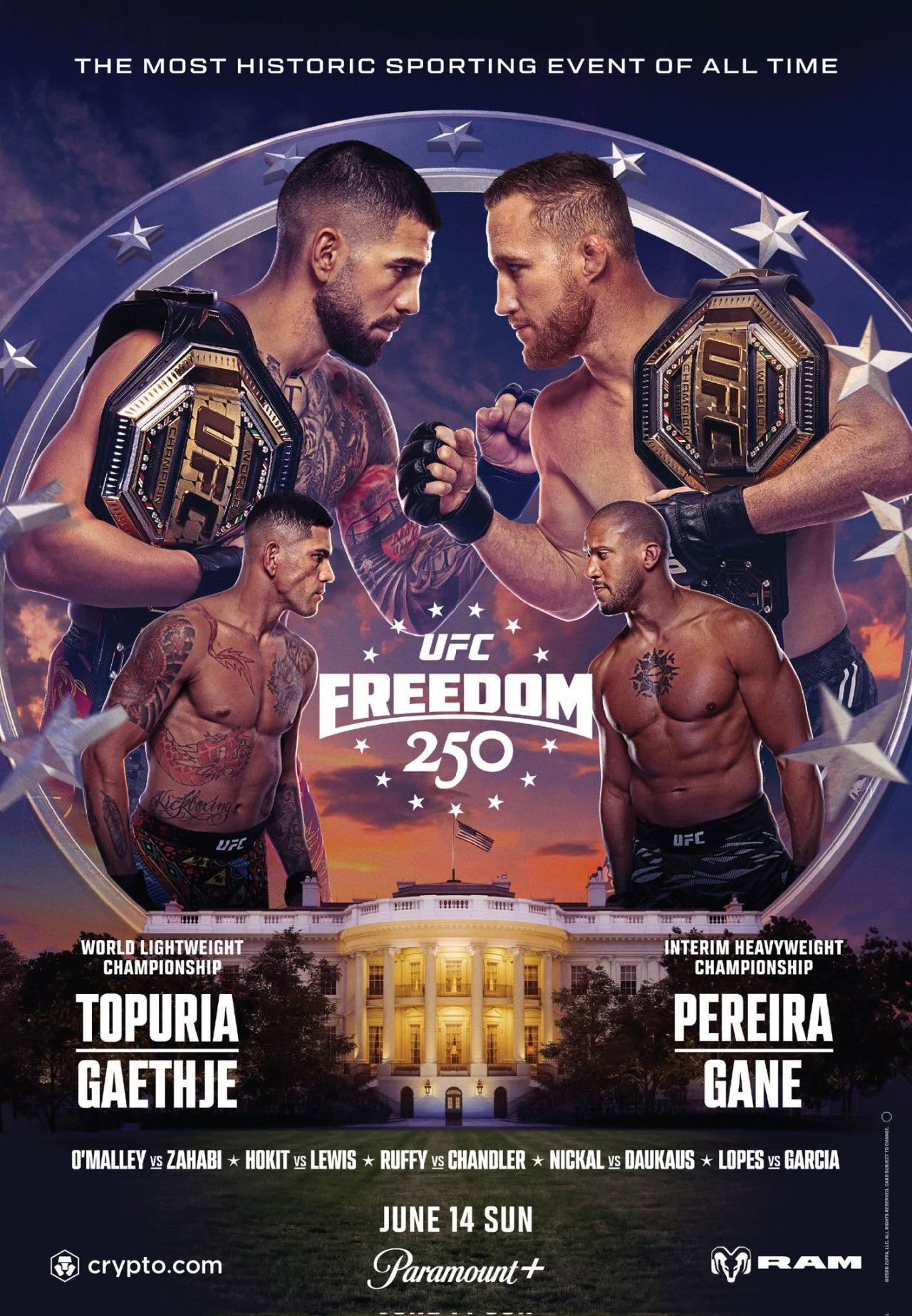 UFC White House: Илия Топурия – Джастин Гэтжи. Полный кард шоу у Белого дома UFC White House: Илия Топурия – Джастин Гэтжи. Полный кард шоу у Белого дома