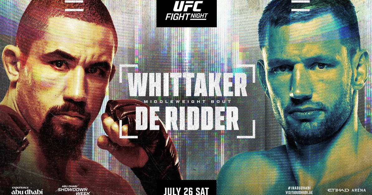 Полный кард UFC on АВС 9: Роберт Уиттакер – Ренье де Риддер. Все бои шоу 26 июля в Абу-Даби