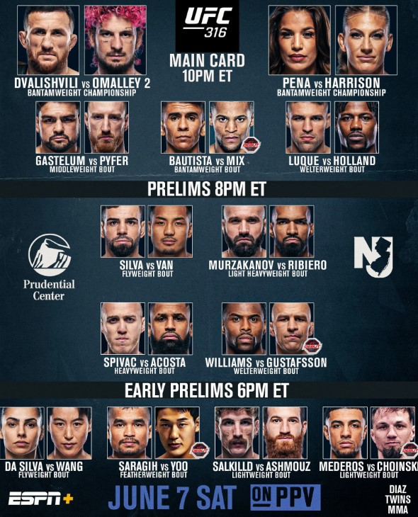 UFC 316: Мераб Двалишвили - Шон О'Мэлли 2. Результаты из Ньюарка LIVE UFC 316: Мераб Двалишвили - Шон О'Мэлли 2. Результаты из Ньюарка LIVE