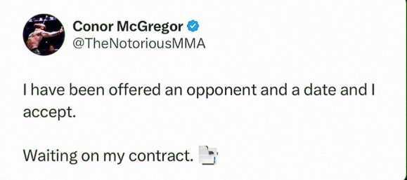 Конор Макгрегор узнал имя соперника и дату боя. Наверное… 