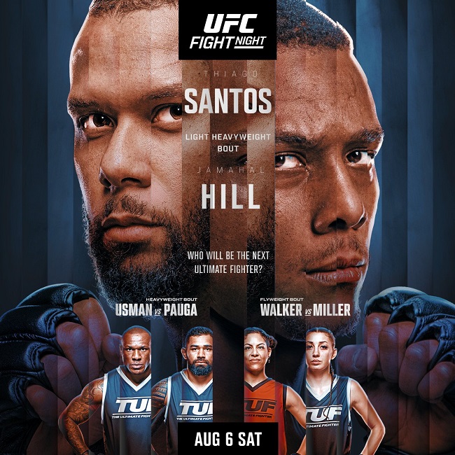 Прямая трансляция Тиаго Сантос – Джамал Хилл. Смотреть онлайн UFC on ESPN 40