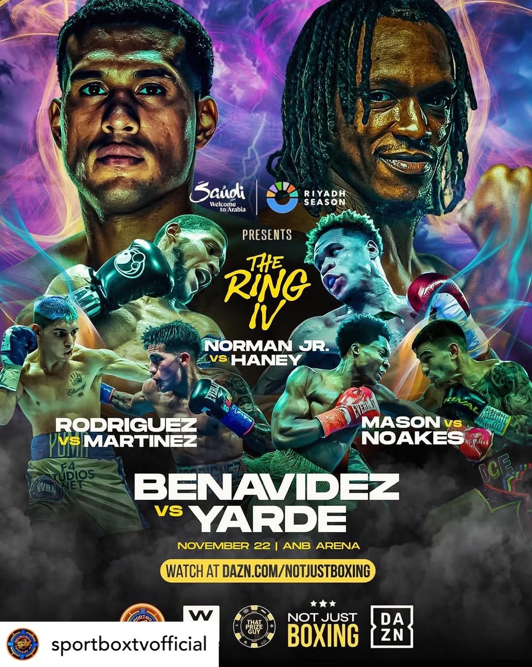 Давид Бенавидес – Энтони Ярд: кард шоу, все бои вечера бокса 22 ноября в Эр-Рияде Давид Бенавидес – Энтони Ярд: кард шоу, все бои вечера бокса 22 ноября в Эр-Рияде