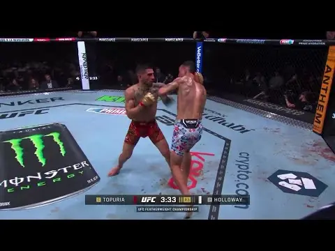 Топурия забил Холлоуэя. Видео лучших моментов UFC 308