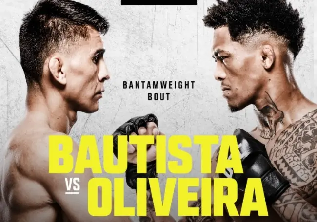 Прямая трансляция UFC Fight Night 266: Марио Батиста – Винисиус Оливейра. Смотреть онлайн