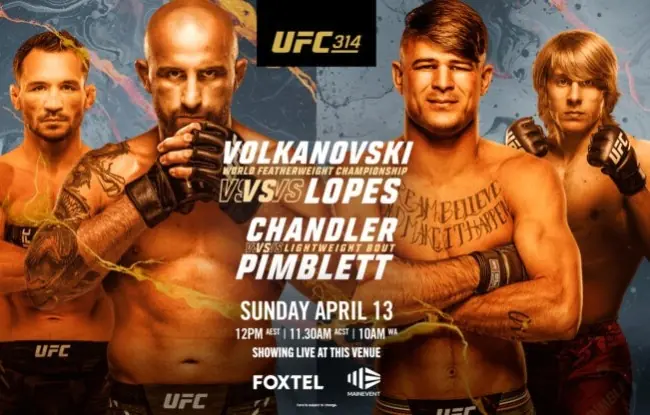 Прямая трансляция UFC 314: Александр Волкановски – Диего Лопес. Смотреть онлайн