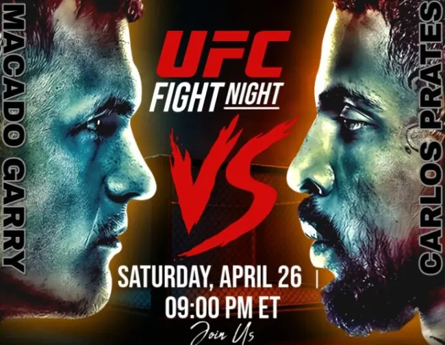 Прямая трансляция UFC on ESPN 66: Йен Гэрри – Карлос Пратес. Смотреть онлайн